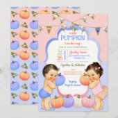 Invitation Petit Citrouille Genre Révéler Lumière Brunette (Devant / Derrière)