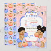 Invitation Petit Citrouille Genre Révéler Moyenne Puffs (Devant / Derrière)