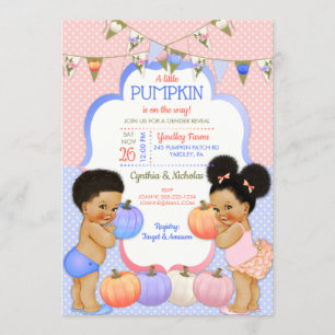 Invitation Petit Citrouille Genre Révéler Moyenne Puffs