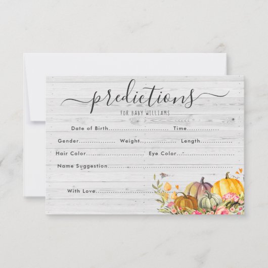 Invitation Petit Citrouille | Jeu de devination baby shower (Devant)