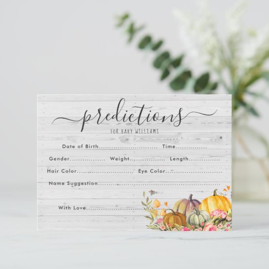 Invitation Petit Citrouille | Jeu de devination baby shower (Debout devant)