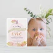 Invitation Petit Citrouille Lavender rose 1er anniversaire Ph (Debout devant)