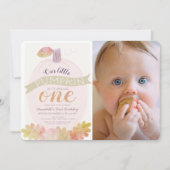 Invitation Petit Citrouille Lavender rose 1er anniversaire Ph (Devant)