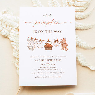 Invitation Petit Citrouille Linge de Bébé Automne Shower de B