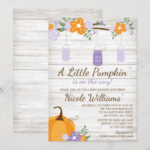 Invitation Petit Citrouille Mason Jar Lavender Baby shower fi