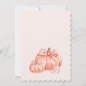 Invitation Petit Citrouille mignon Baby shower Bow rose (Dos)