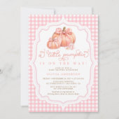 Invitation Petit Citrouille mignon Bow Girl Baby shower (Devant)