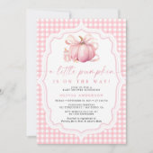 Invitation Petit Citrouille mignon Bow Girl Baby shower (Devant)