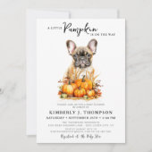 Invitation Petit Citrouille mignon Chiot Baby shower d'automn (Devant)