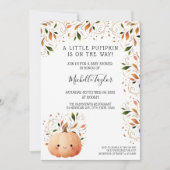 Invitation Petit Citrouille mignon sur le chemin Baby shower  (Devant)