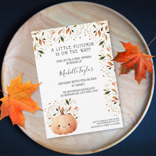 Invitation Petit Citrouille mignon sur le chemin Baby shower