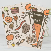 Invitation Petit Citrouille Orange Automne Halloween 1er anni
