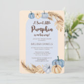Invitation Petit Citrouille Pampas Grass Boho Baby shower gar (Debout devant)