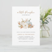 Invitation Petit Citrouille Pastel Baby shower Neutre (Debout devant)