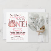 Invitation Petit Citrouille Pastel Rose Automne 1er Anniversa (Devant)