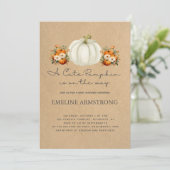 Invitation Petit Citrouille Pays d'automne Baby shower d'auto (Debout devant)