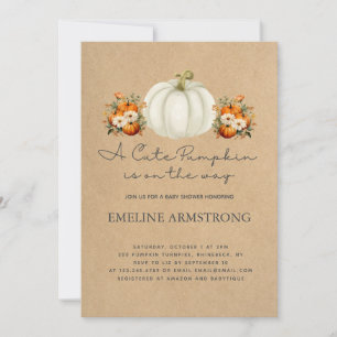 Invitation Petit Citrouille Pays d'automne Baby shower d'auto