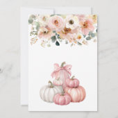Invitation Petit Citrouille Pile Rose Chute Baby shower Flora (Dos)