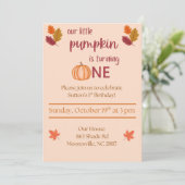 Invitation petit citrouille qui a un an (Debout devant)
