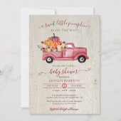 Invitation Petit Citrouille Red Fall Pickup Camion Baby showe (Devant)