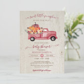 Invitation Petit Citrouille Red Fall Pickup Camion Baby showe (Debout devant)