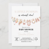 Invitation petit citrouille rose arc coquette automne babysho (Devant)