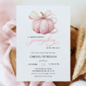 Invitation Petit Citrouille rose Bow sur le chemin Baby showe