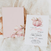 Invitation Petit Citrouille rose Bow sur le chemin Baby showe