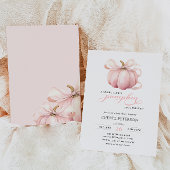 Invitation Petit Citrouille rose Bow sur le chemin Baby showe
