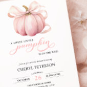 Invitation Petit Citrouille rose Bow sur le chemin Baby showe