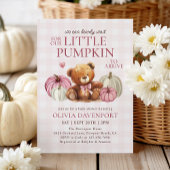 Invitation Petit Citrouille rose En vichy Automne Baby shower