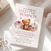 Invitation Petit Citrouille rose En vichy Automne Baby shower
