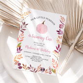 Invitation Petit Citrouille Rose fille Boho premier anniversa