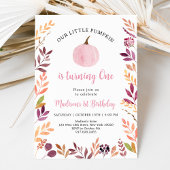Invitation Petit Citrouille Rose fille Boho premier anniversa