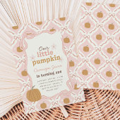 Invitation Petit Citrouille rose Preppy Coquette 1er annivers