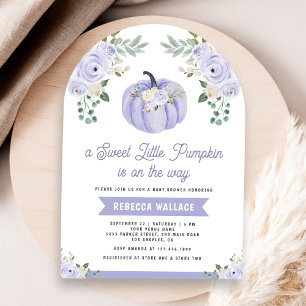 Invitation Petit Citrouille Roses Lavande Baby Shower Arch
