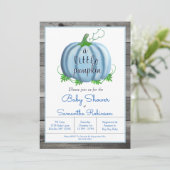 Invitation Petit Citrouille Rustic Fall Baby shower (Debout devant)