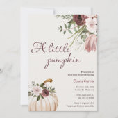 Invitation Petit citrouille Rustic Floral Baby shower d'autom (Devant)