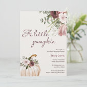 Invitation Petit citrouille Rustic Floral Baby shower d'autom (Debout devant)