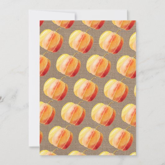 Invitation Petit Citrouille Rustique Burlap 1er anniversaire (Dos)