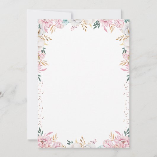 Invitation Petit Citrouille Rustique Coton Floral Premier Ann (Dos)