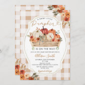 Invitation Petit Citrouille Rustique En vichy Baby shower Flo (Devant / Derrière)