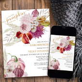 Invitation Petit Citrouille Rustique Floral Bébé Brunch