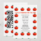 Invitation Petit Citrouille Sur La Voie Du Baby shower QR Cod (Devant / Derrière)