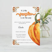 Invitation Petit Citrouille sur le Baby shower d'aquarelle Wa (Debout devant)