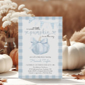 Invitation Petit Citrouille sur le Baby shower Way Blue Bow