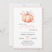 Invitation Petit Citrouille sur le Baby shower Way Pink Bow (Devant)