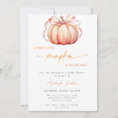 Invitation Petit Citrouille sur le Baby shower Way Pink Bow (Devant)