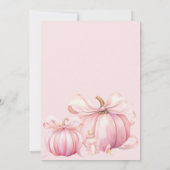 Invitation Petit Citrouille sur le Baby shower Way Pink Bow (Dos)