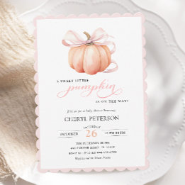 Invitation Petit Citrouille sur le Baby shower Way Pink Bow